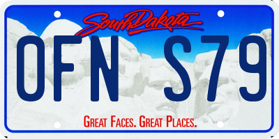 SD license plate 0FNS79