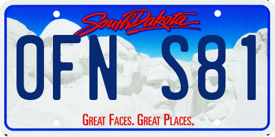 SD license plate 0FNS81