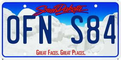 SD license plate 0FNS84