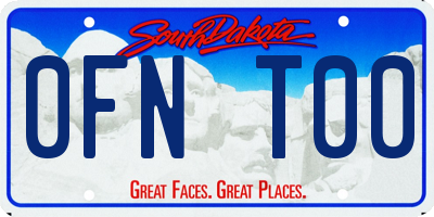 SD license plate 0FNT00