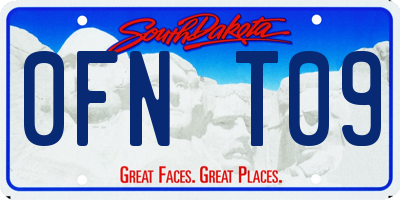 SD license plate 0FNT09