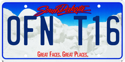 SD license plate 0FNT16