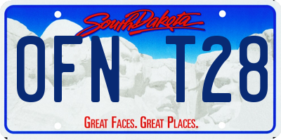 SD license plate 0FNT28