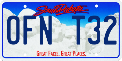 SD license plate 0FNT32