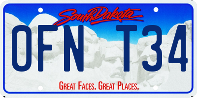 SD license plate 0FNT34