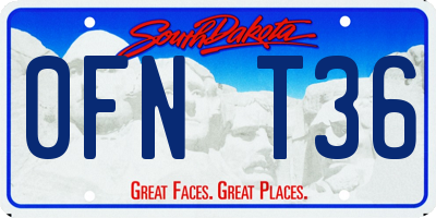 SD license plate 0FNT36