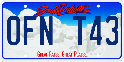 SD license plate 0FNT43