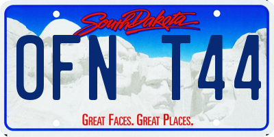 SD license plate 0FNT44