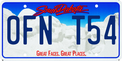SD license plate 0FNT54