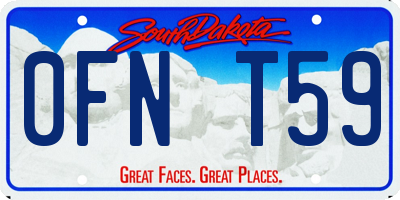 SD license plate 0FNT59