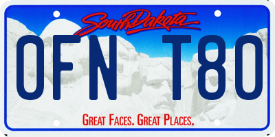 SD license plate 0FNT80