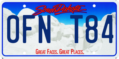 SD license plate 0FNT84