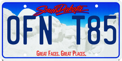SD license plate 0FNT85