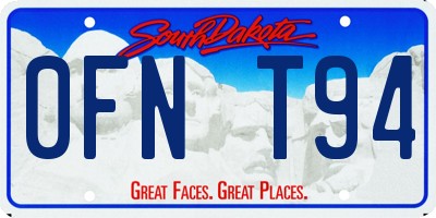 SD license plate 0FNT94