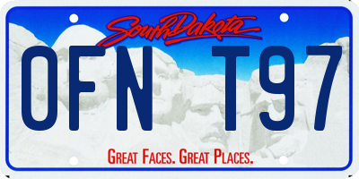 SD license plate 0FNT97