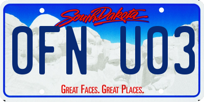 SD license plate 0FNU03