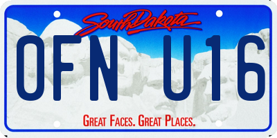 SD license plate 0FNU16