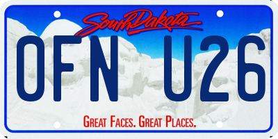 SD license plate 0FNU26
