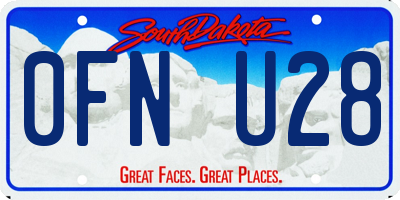SD license plate 0FNU28