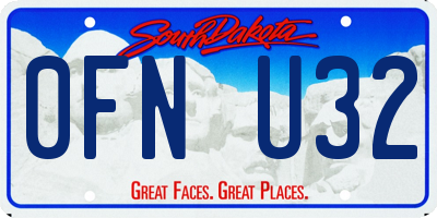 SD license plate 0FNU32