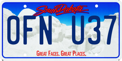 SD license plate 0FNU37