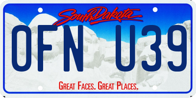 SD license plate 0FNU39