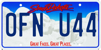 SD license plate 0FNU44