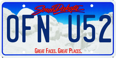 SD license plate 0FNU52