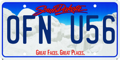 SD license plate 0FNU56