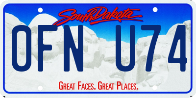 SD license plate 0FNU74