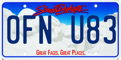 SD license plate 0FNU83