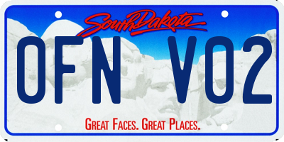 SD license plate 0FNV02