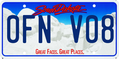 SD license plate 0FNV08