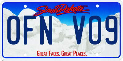 SD license plate 0FNV09