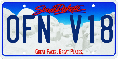 SD license plate 0FNV18