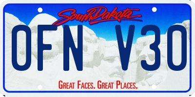 SD license plate 0FNV30