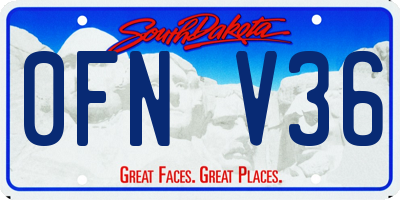SD license plate 0FNV36