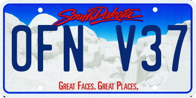 SD license plate 0FNV37