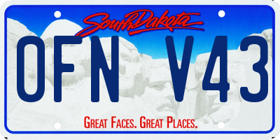 SD license plate 0FNV43
