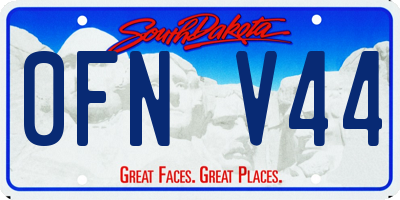 SD license plate 0FNV44