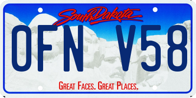 SD license plate 0FNV58