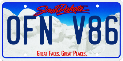 SD license plate 0FNV86