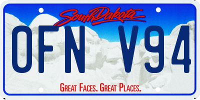 SD license plate 0FNV94