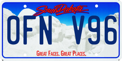 SD license plate 0FNV96