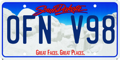 SD license plate 0FNV98