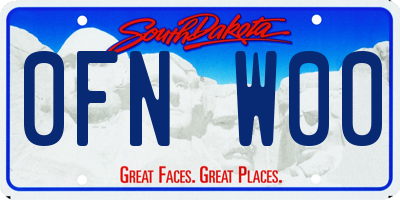 SD license plate 0FNW00