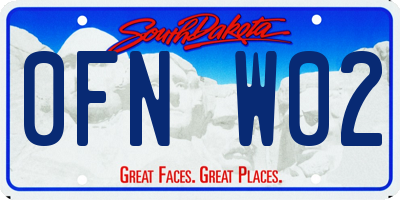 SD license plate 0FNW02