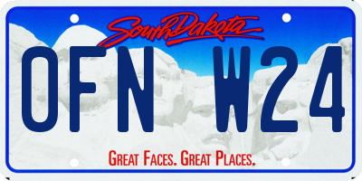SD license plate 0FNW24