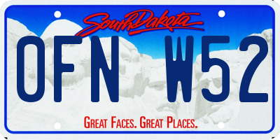SD license plate 0FNW52
