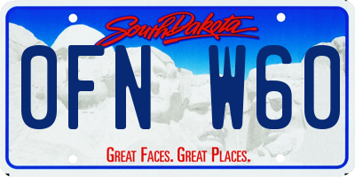 SD license plate 0FNW60